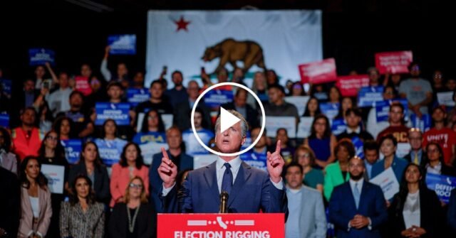 Agen imigrasi muncul di luar Newsom Rally
