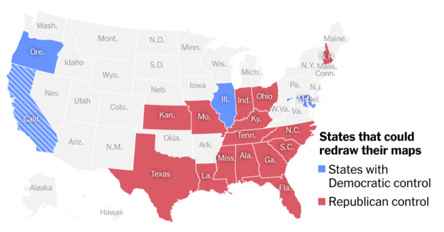 Setelah California dan Texas, negara -negara lain mana yang dapat bergabung dengan perang redistricting?
