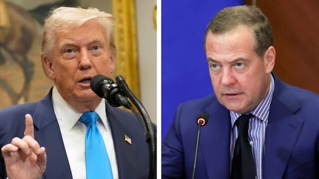Trump reposisi subs nuklir setelah pertengkaran online dengan mantan pemimpin Rusia Dmitry Medvedev

